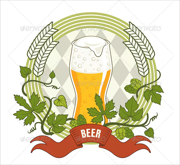 Vintage Vector Illustration Beer Label