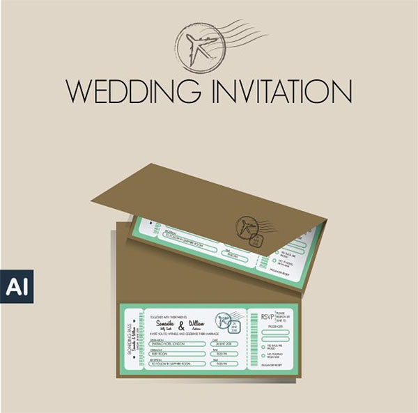 Wedding Invitation Boarding Pass