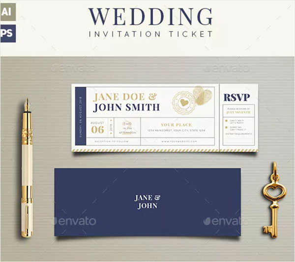 Wedding Invitation Ticket Design