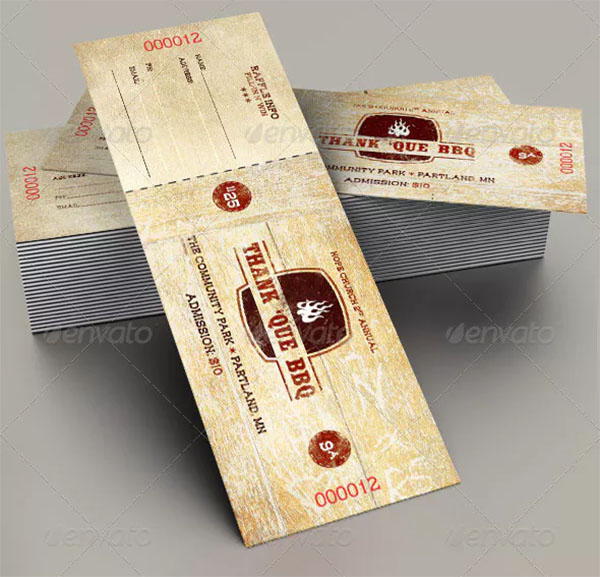 Western BBQ Charity Ticket Template
