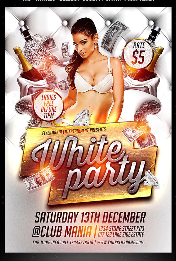 White Party Flyer Luxury Template