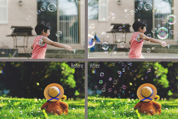 100 Bubbles Photoshop Overlays