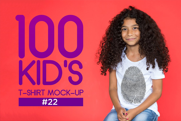 100 Kid's T-Shirt Mock-Up