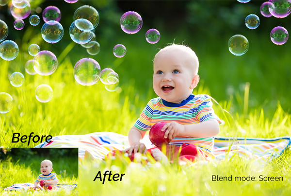 12 Soap Bubbles Photo Overlays
