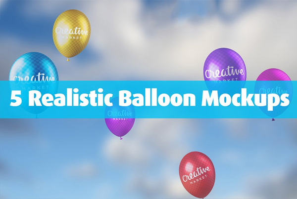 5 Realistic Balloon Mockups