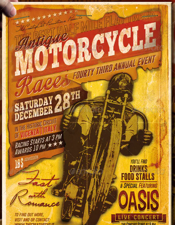 Antique Motorcycle Flyer Template