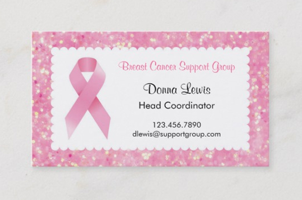 Best Pink Ribbon Breast Cancer Business Card