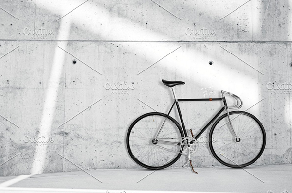 Bicycle on Concrete Background
