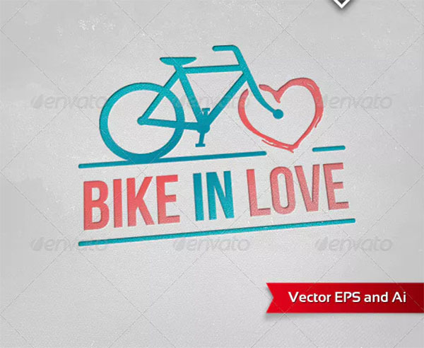 Bike In Love Logo Template