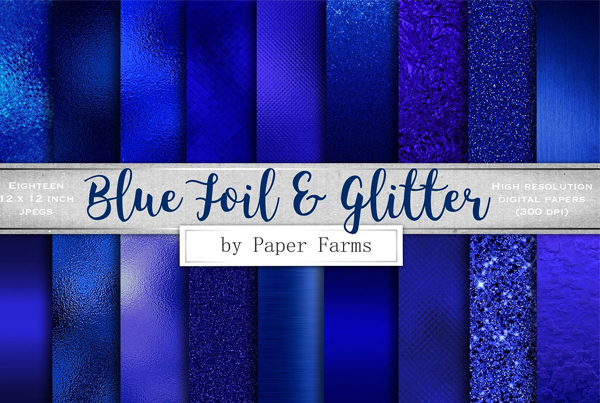 Blue Foil and Glitter Texture