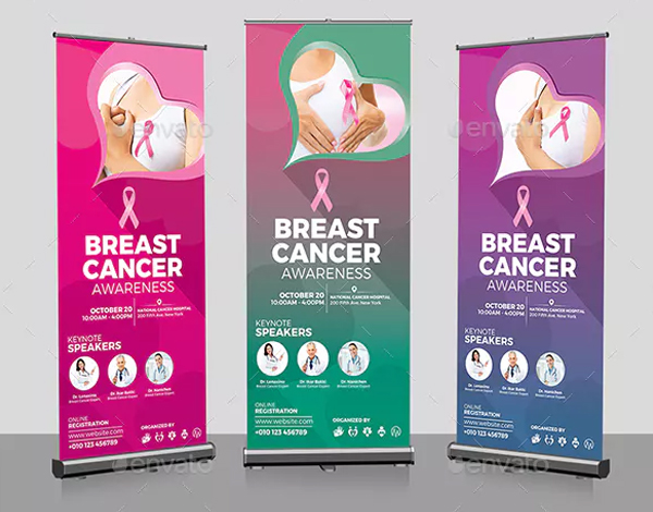 Breast Cancer Awareness Roll-Up Banner