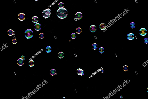 Bubbles Isolated on Dark Background for Overlay