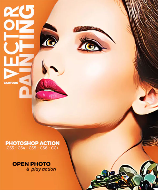 Cartoon Vector Painting Photoshop Action