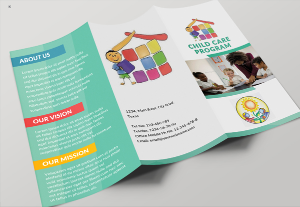 Child Care Center Trifold Brochure Template