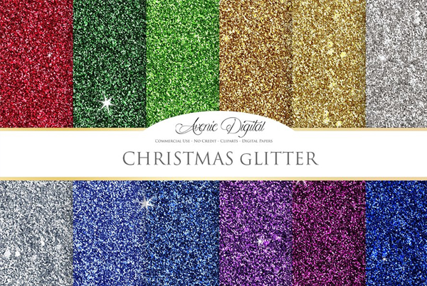 Christmas Glitter Digital Paper Texture