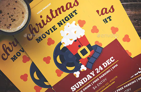 Christmas Movie Night Flyer