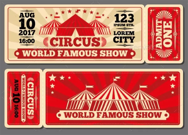 Circus Magic Show Entrance Tickets