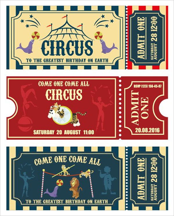Free Printable Circus Tickets Printable Templates