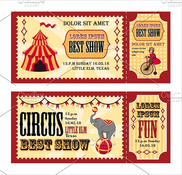 Circus Tickets Templates Design