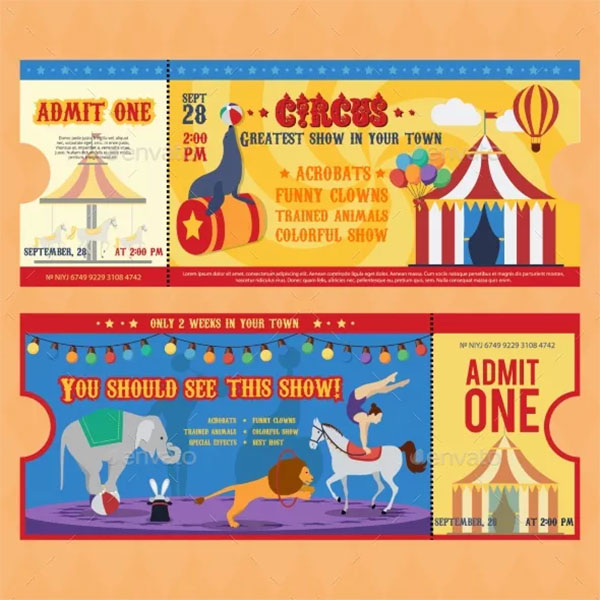 Circus Tickets Templates