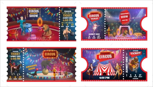 Circus Tickets with Acrobats