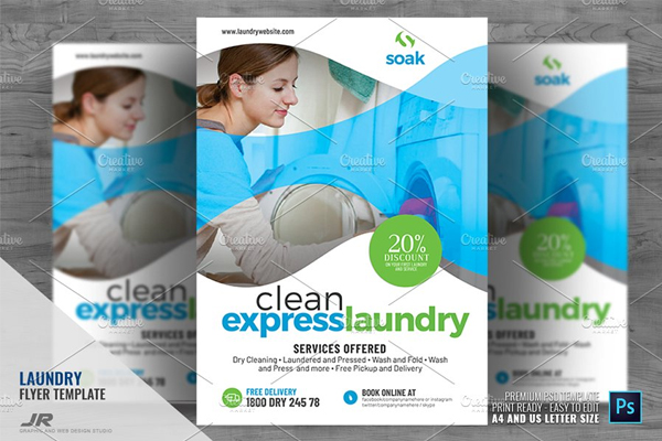 Clean Express Laundry Services Flyer Template