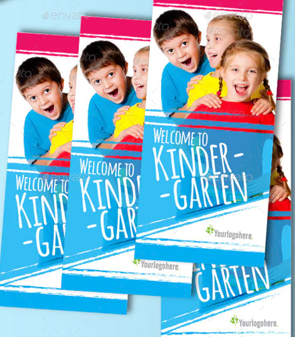 Clean Tri-fold Kindergarten Brochure Template
