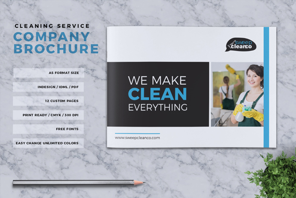 Cleaning Service Company Brochure Template