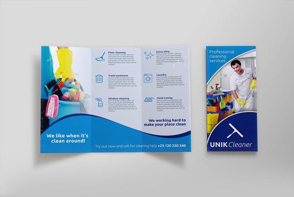 Cleaning Tri-Fold Brochure Template