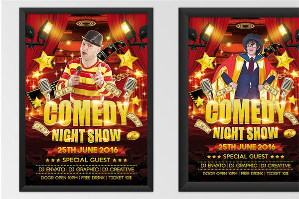 Comedy Show Flyer Design PSD