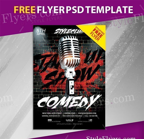 Comedy Show Free PSD Flyer Template
