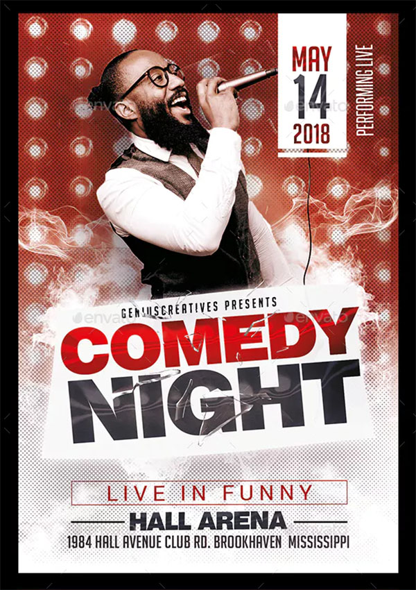 Comedy Show Open Mic Flyer Template