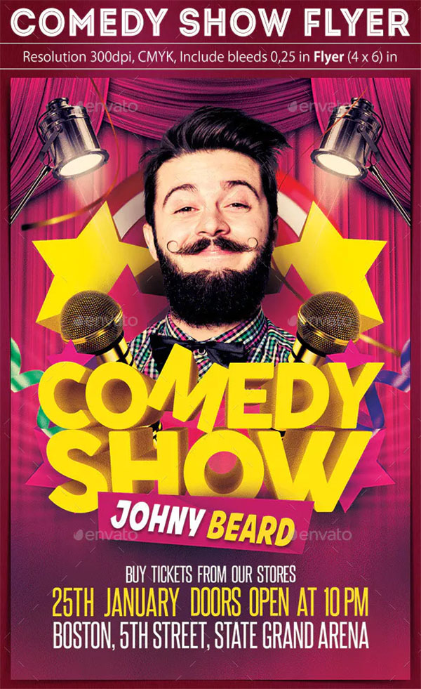 Comedy Show PSD Flyer Template