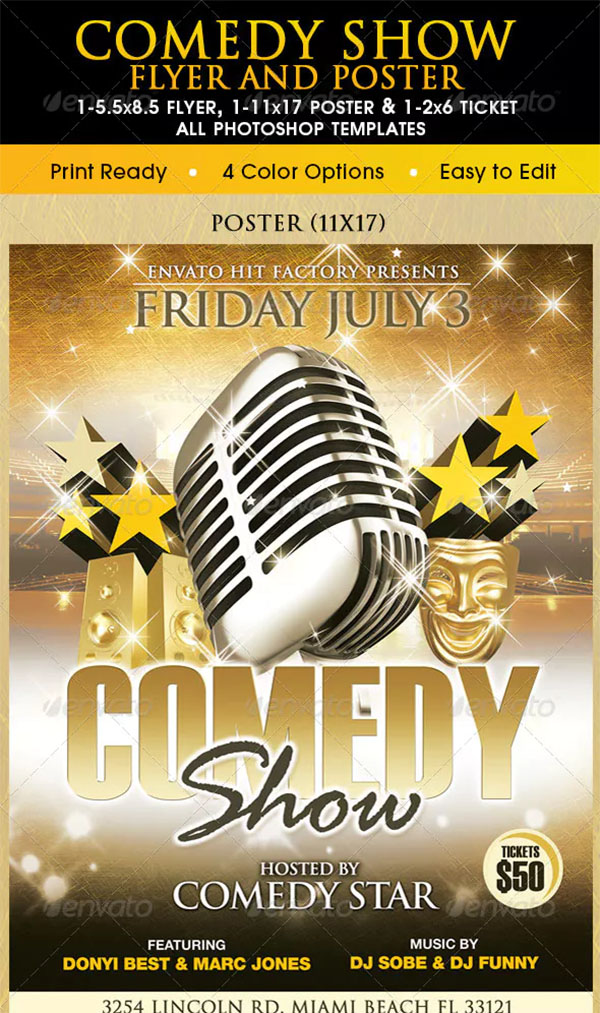Comedy Show Poster and Flyer