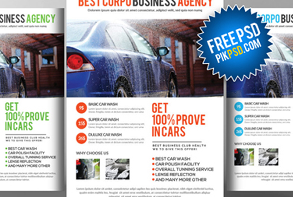 Customize Free Psd Car Wash Flyer Template