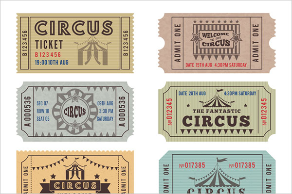 Design Template of Circus Tickets