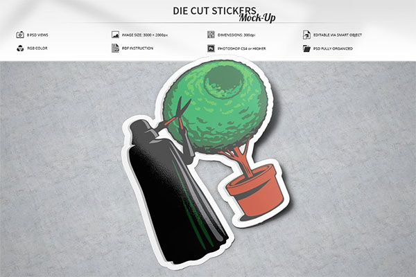Die Cut Stickers Mock-Up
