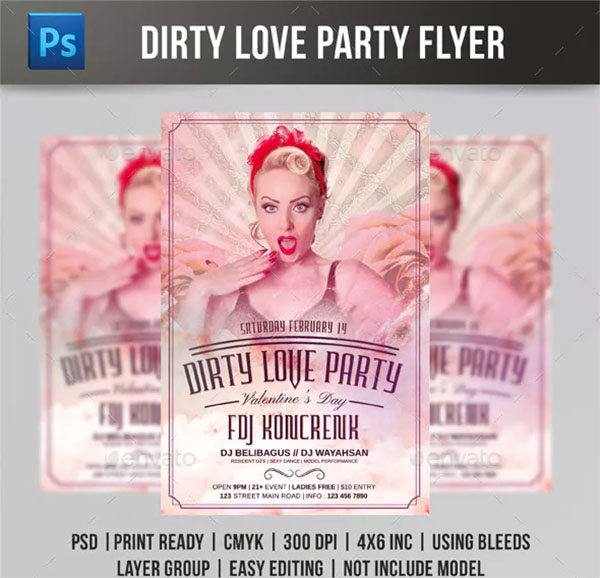 Dirty Love Party Flyer