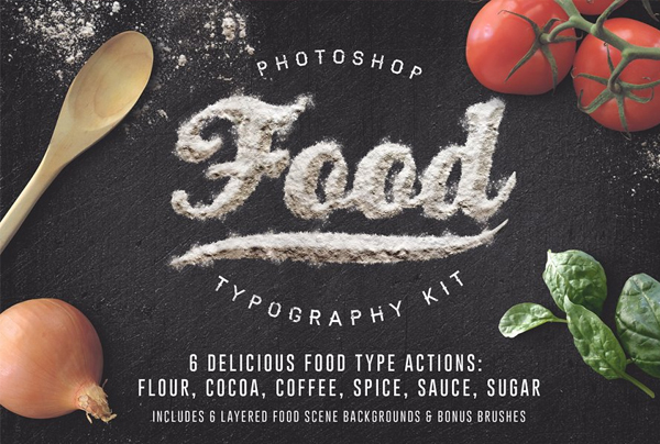 Food Typography PSD Actions