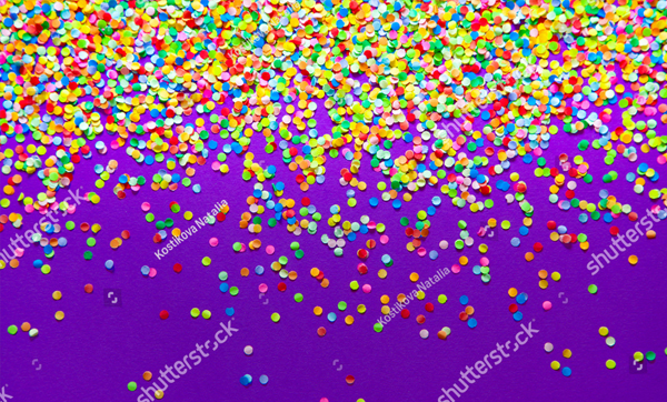 Frame Made of Colored Confetti Texture