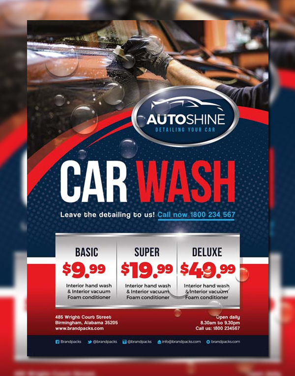 Free Car Wash Business Flyer Template