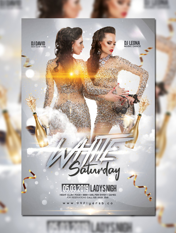 Free Elegant Luxury White Party Flyer Template
