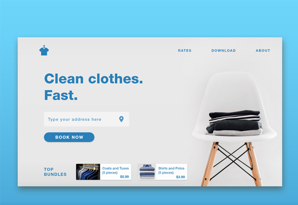 Free Laundry Concept Landing Page