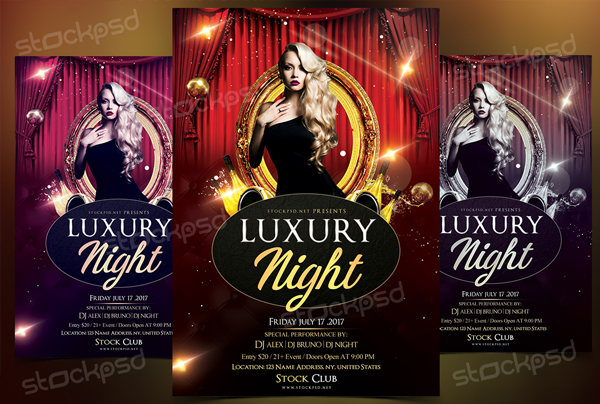 Free Luxury Night Photoshop Flyer Template