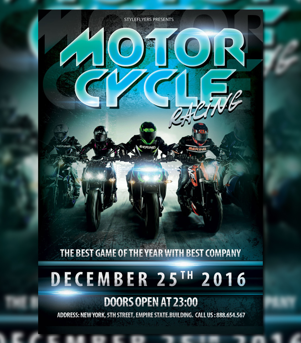 Free Motorcycle Racing Sport Flyer Template