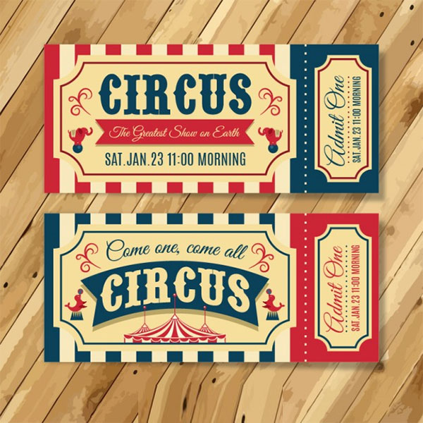 Free Vintage Circus Tickets