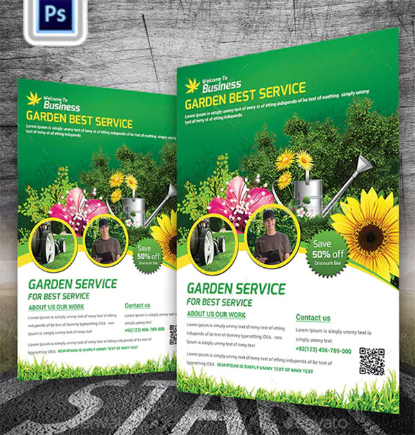 Garden Flowers Services Flyer Template