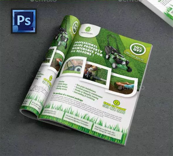 Garden PSD Landscape Flyer Template