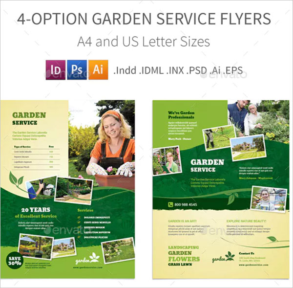 Garden Service 4 Options Flyers