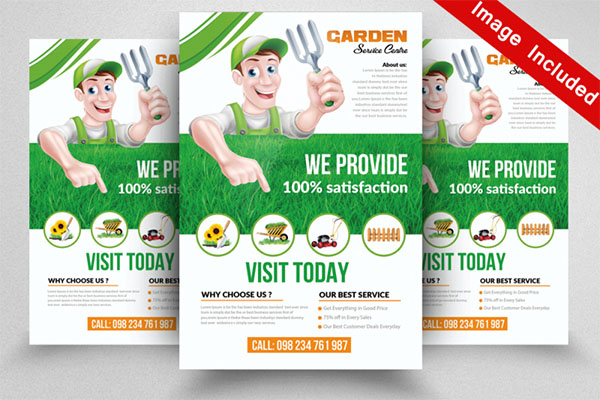 Garden Service Flyer Template PSD Design